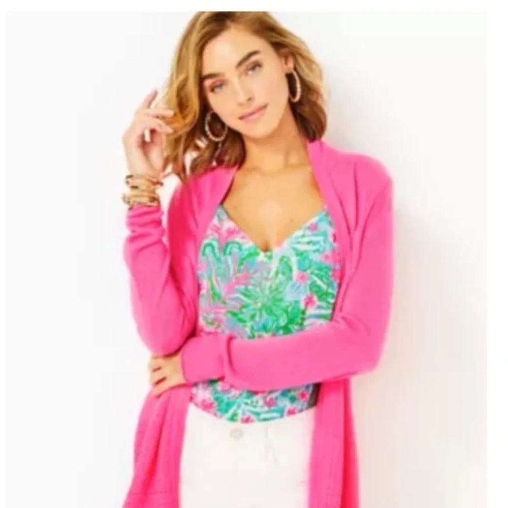 Lilly Pulitzer - Light Pink Swoop Pocket Lightweight Long Sleeve Cardigan Size M